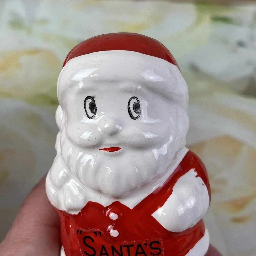 JAPAN Santa Claus Presents Salt & Pepper Shakers Set Original Box Woolworth VTG